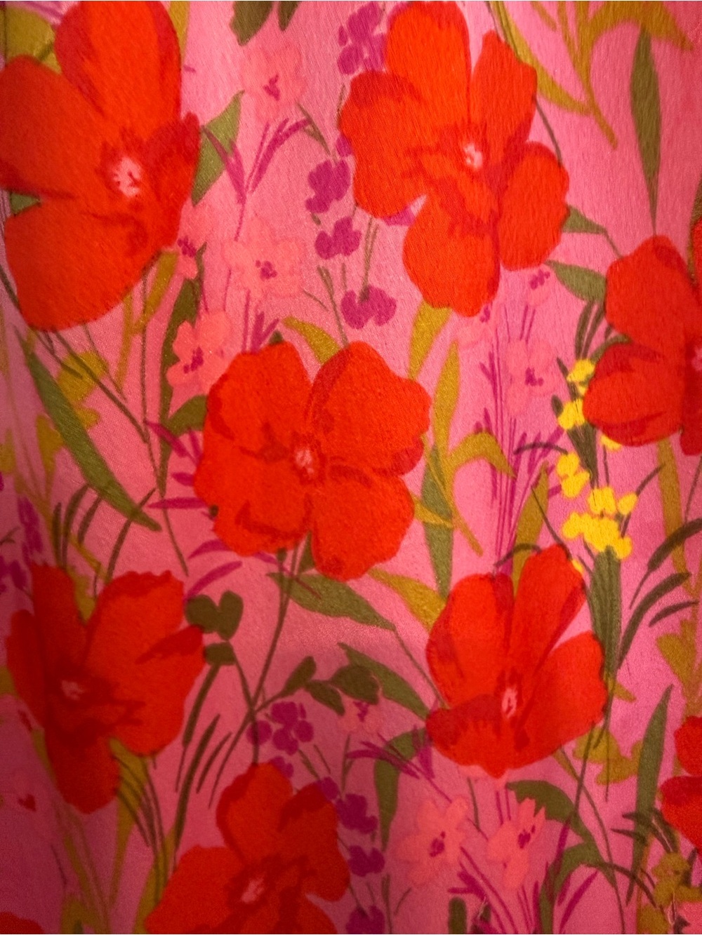 ✨Show Me Your Mumu Pink Floral Midi Dress with Red & Pink Print - Picture 5 of 5